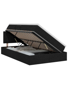 Letto con contenitore e materasso Nero 120 x 200 cm Velluto
