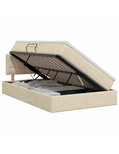 Letto con contenitore e materasso Crema 120 x 200 cm Velluto