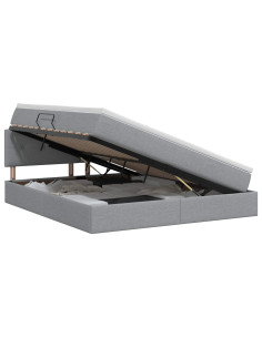 Letto con contenitore e materasso Grigio Chiaro 140 x 190 cm