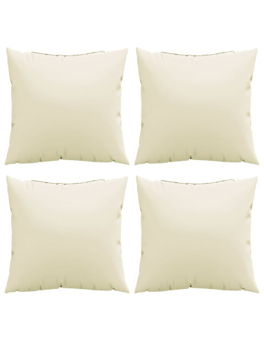 Cuscini Decorativi 4 pz Crema 50x50 cm in Tessuto