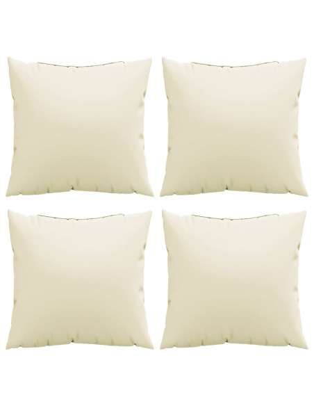 Cuscini Decorativi 4 pz Crema 50x50 cm in Tessuto
