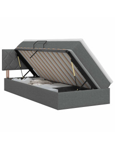 Letto con contenitore e materasso Grigio Scuro 100 x 200 cm