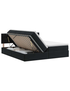 Letto con Contenitore con testiera 2 pz Nero