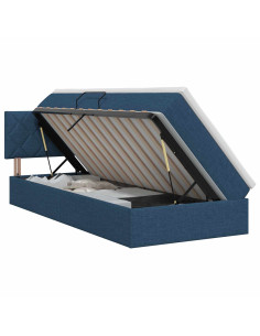 Letto con contenitore e materasso Blu 100 x 200 cm Velluto