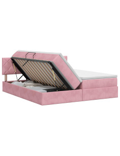 Letto con Contenitore con testiera 2 pz Rosa