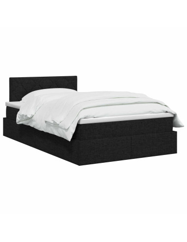 Letto con contenitore e materasso Nero 120 x 200 cm Velluto