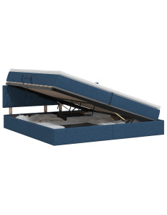 Letto con contenitore e materasso Blu 200 x 200 cm Velluto