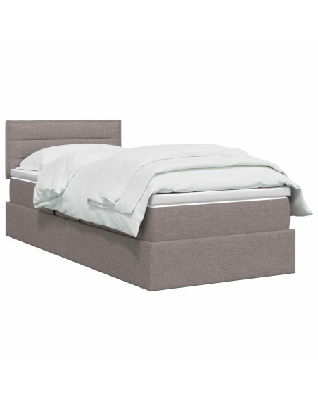 Letto con contenitore LED e materasso Tortora 90 x 190 cm