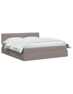 Letto con contenitore LED e materasso Tortora 140 x 200 cm 2