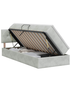 Letto con Contenitore Grigio Chiaro 90 x 200 cm Velluto