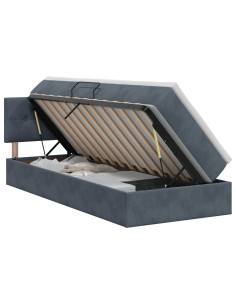 Letto con Contenitore Grigio Scuro 90 x 200 cm Velluto