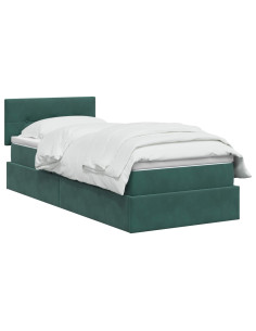 Letto con Contenitore Verde Scuro 90 x 200 cm Velluto 2