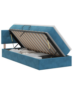 Letto con Contenitore Blu Scuro 90 x 200 cm Velluto