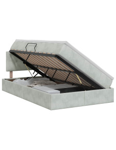 Letto con Contenitore Grigio Chiaro 120 x 200 cm Velluto