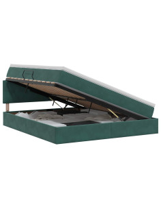 Letto con Contenitore Verde Scuro 140 x 200 cm Velluto