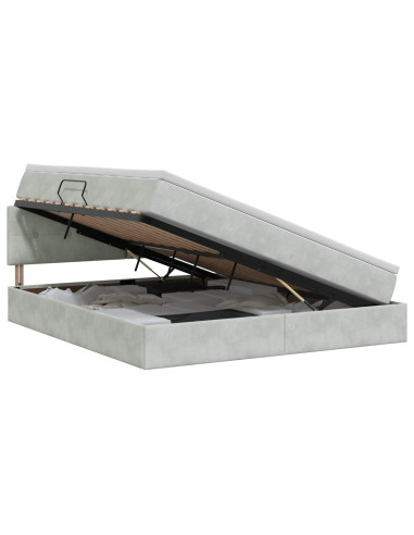 Letto con Contenitore Grigio Chiaro 160 x 200 cm Velluto