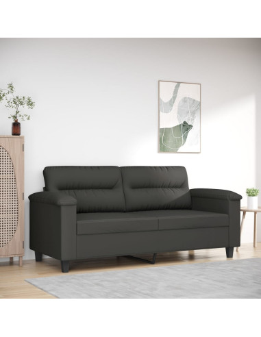 Divano a 2 Posti Grigio Scuro 140 cm in Tessuto Microfibra