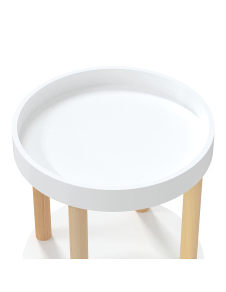 Carrello 3 Ripiani Bianco 38x38x82 cm Legno Multistrato e Pino