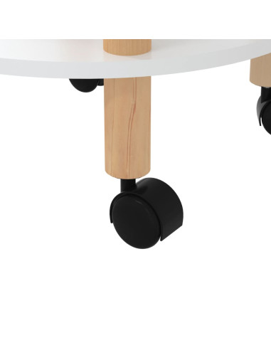 Carrello 3 Ripiani Bianco 38x38x82 cm Legno Multistrato e Pino