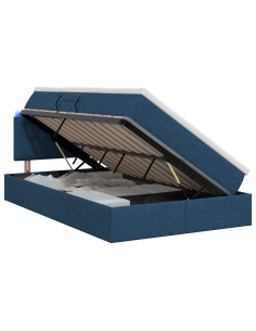 Letto con contenitore LED e materasso Blu 120 x 200 cm Tessuto