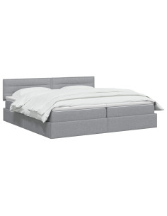 Letto con contenitore LED e materasso Grigio Chiaro 2