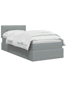Letto con contenitore LED e materasso Grigio Chiaro 90 x 190 cm 2