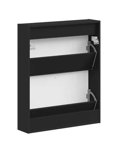 Mobiletto per Scarpe da Muro ALKMAAR 71 x 17 x 86 cm Nero
