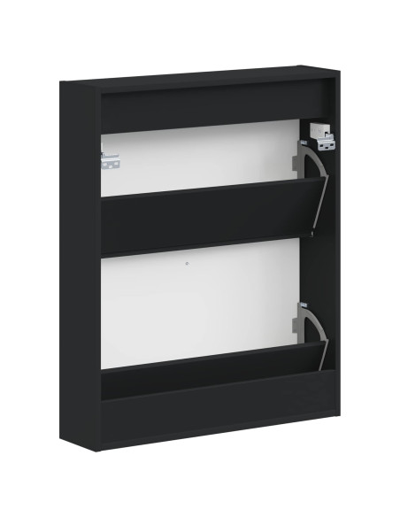 Mobiletto per Scarpe da Muro ALKMAAR 71 x 17 x 86 cm Nero