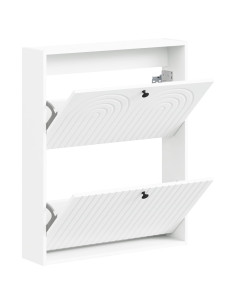 Mobiletto per Scarpe da Muro ALKMAAR 71 x 17 x 86 cm Bianco 2