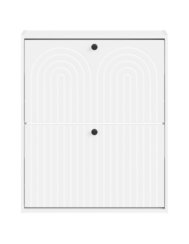 Mobiletto per Scarpe da Muro ALKMAAR 71 x 17 x 86 cm Bianco