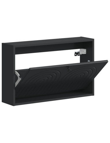 Mobiletto per Scarpe da Muro ALKMAAR 71 x 17 x 43 cm Nero
