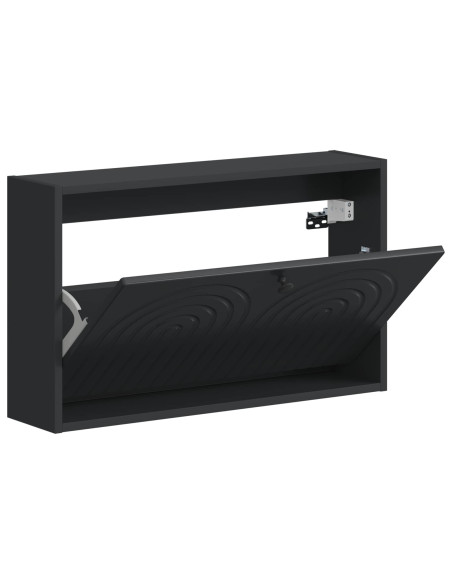 Mobiletto per Scarpe da Muro ALKMAAR 71 x 17 x 43 cm Nero