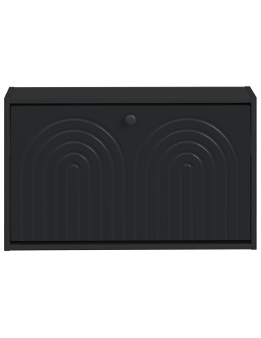 Mobiletto per Scarpe da Muro ALKMAAR 71 x 17 x 43 cm Nero