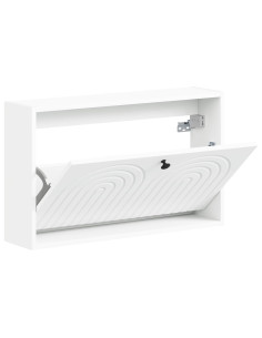 Mobiletto per Scarpe da Muro ALKMAAR 71 x 17 x 43 cm Bianco 2