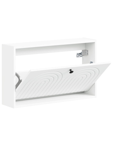 Mobiletto per Scarpe da Muro ALKMAAR 71 x 17 x 43 cm Bianco