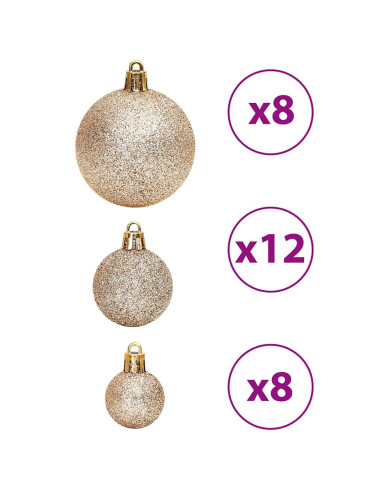 Palline di Natale 100 pz Champagne e Marrone 3 / 4 / 6 cm
