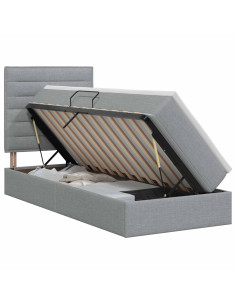 Letto con contenitore e materasso Grigio Chiaro 100 x 200 cm