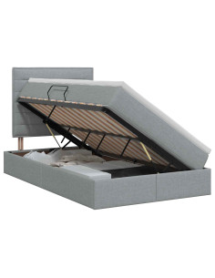 Letto con contenitore e materasso Grigio Chiaro 120 x 190 cm