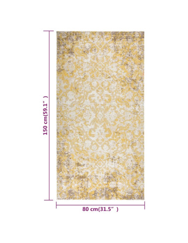 Tappeto da Esterni a Tessitura Piatta 80x150 cm Giallo