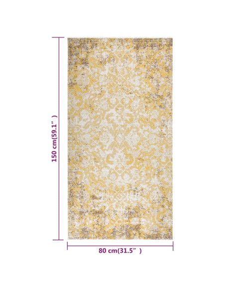 Tappeto da Esterni a Tessitura Piatta 80x150 cm Giallo