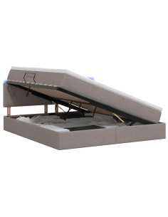 Letto con contenitore LED e materasso Tortora 160 x 200 cm