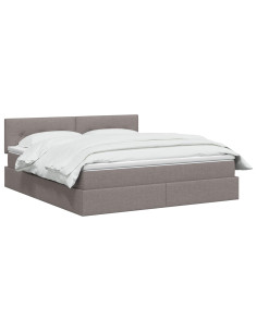 Letto con contenitore LED e materasso Tortora 160 x 200 cm 2