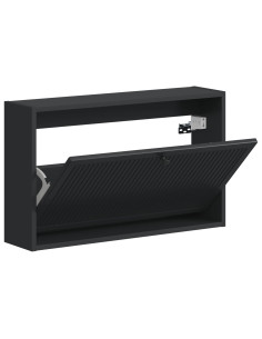 Mobiletto per Scarpe da Muro EDE 71 x 17 x 43 cm Nero 2