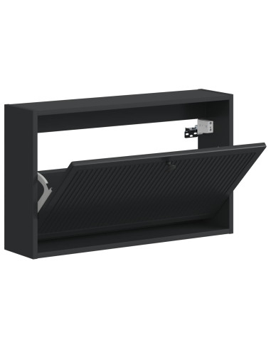 Mobiletto per Scarpe da Muro EDE 71 x 17 x 43 cm Nero