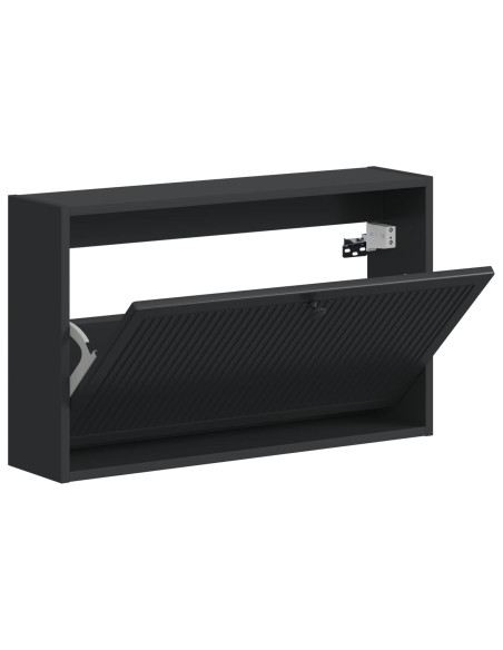 Mobiletto per Scarpe da Muro EDE 71 x 17 x 43 cm Nero