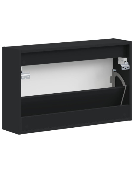 Mobiletto per Scarpe da Muro EDE 71 x 17 x 43 cm Nero