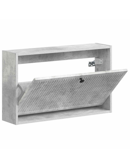 Mobiletto per Scarpe da Muro EDE 71 x 17 x 43 cm Grigio Cemento
