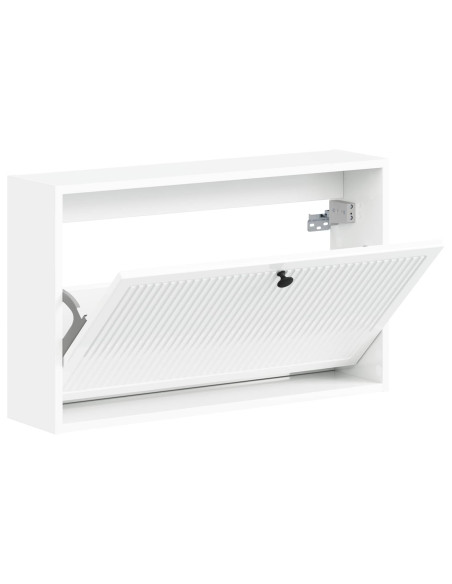 Mobiletto per Scarpe da Muro EDE 71 x 17 x 43 cm Bianco Lucido