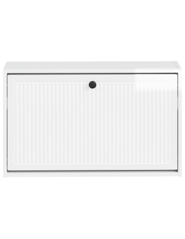 Mobiletto per Scarpe da Muro EDE 71 x 17 x 43 cm Bianco Lucido