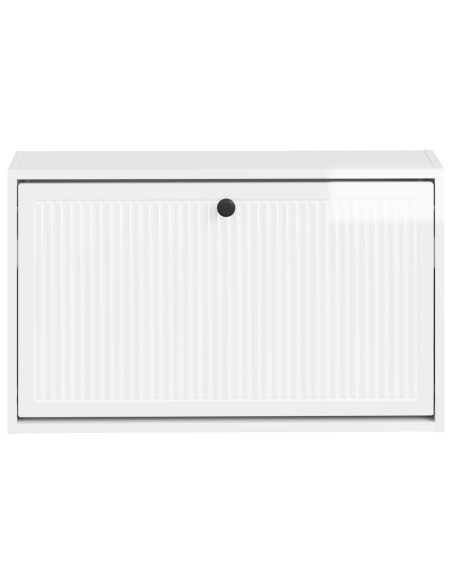 Mobiletto per Scarpe da Muro EDE 71 x 17 x 43 cm Bianco Lucido